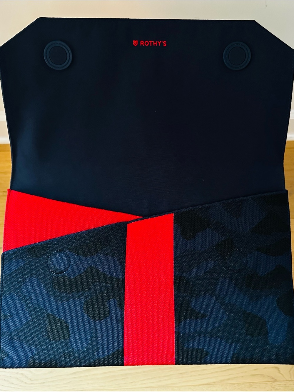Rothy's The Portfolio 14” Laptop Clutch Midnight Camo Navy Red